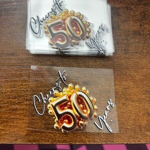 Cheers to 50 Years Gold Party Stickers